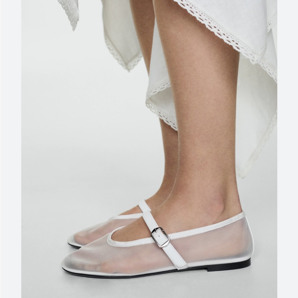 Mango Mesh White Flats | New with tags | size 37